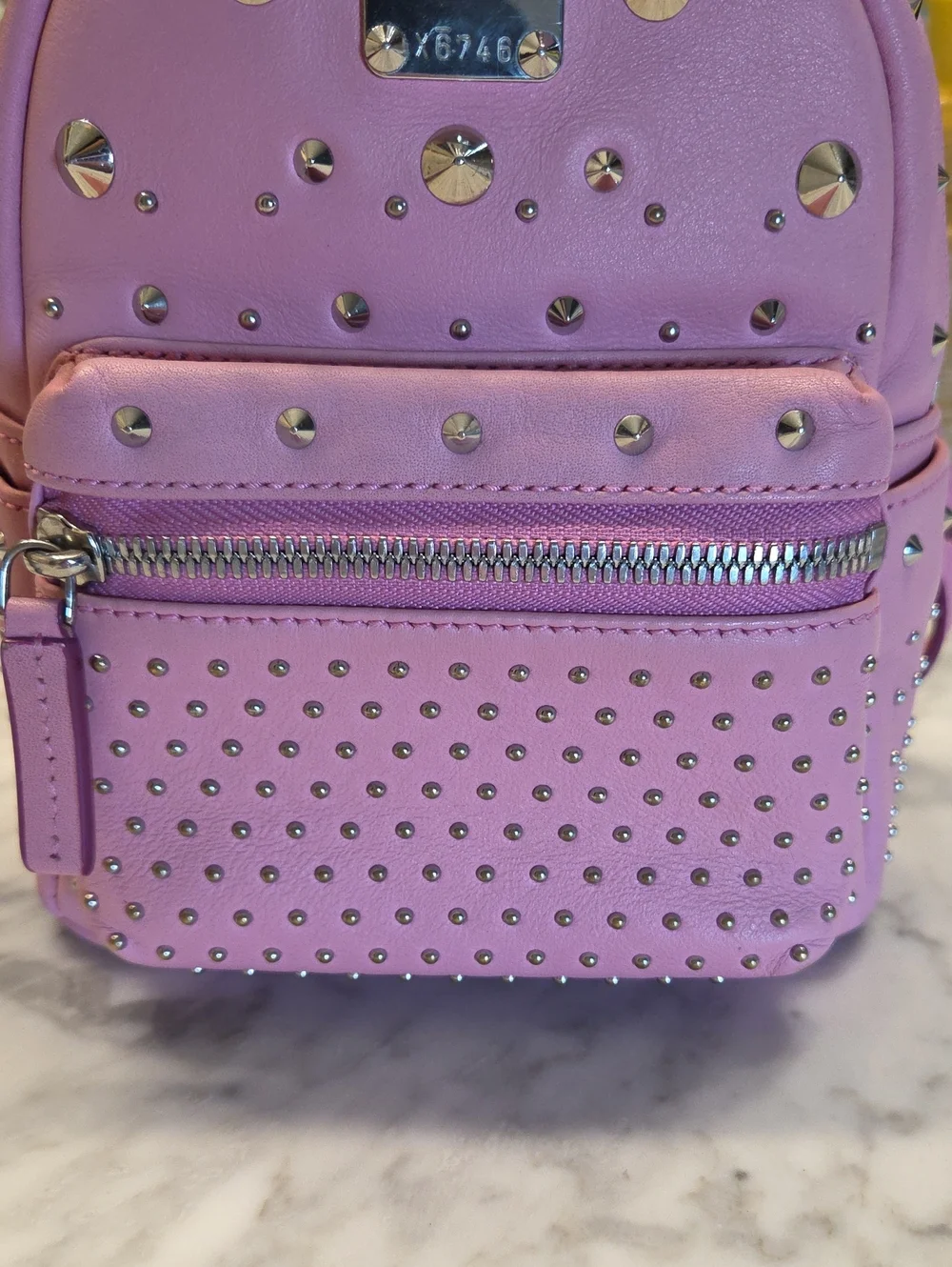 EUC MCM Baby Pink Studded Mini Backpack Crossbody 🩷